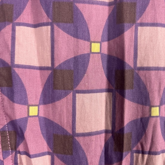 Anthropologie Plenty Tracy Reese Dress Purple Print Midi Size 4 button ruffle - Picture 6 of 6